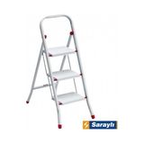 Belle Fusion Mey Ithalat® Saraylı Pratik Metal Merdiven Beyaz 3 Basamaklı