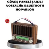 Belle Fusion Mey Ithalat® Solar Hoparlör Bluetooth Fm Am Sw Radyo Çok Fonksiyonlu Şarjlı