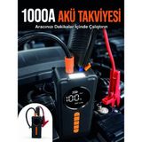 Belle Fusion Mey Ithalat® Taşınabilir Araç Acil Durum Cihazı 1000A Akü Takviye Hava Kompresörü Dijital Lastik Şişirme Pompası