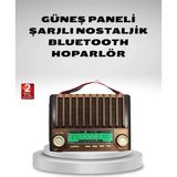 Belle Fusion Mey Ithalat® Taşınabilir Hoparlör Güneş Panelli Bluetooth USB Sd Fm Am Sw Radyo