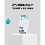 Belle Fusion Mey Ithalat® Taşınabilir Mini Mikroskop LED Işıklı 80X–200X Büyütmeli ve Odak Ayarlı