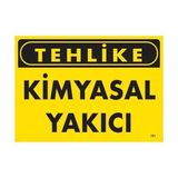 Belle Fusion Mey Ithalat® Tehlike Kimyasal Yakıcı Uyarı Levhası 25X35 KOD:761 - Çok Renkli