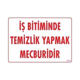 Belle Fusion Mey Ithalat® Temizlik Düzen Uyarı Levhası 25X35 KOD:1202 - Çok Renkli