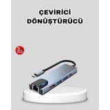 Belle Fusion Mey Ithalat® Type-C Çoklu Dönüştürücü – Alüminyum Gövde, Hızlı Veri Aktarımı ve Şarj Desteği