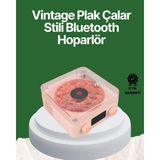 Belle Fusion Mey Ithalat® Vintage Tarz Bluetooth Hoparlör – Gece Işığı ve Zaman Göstergeli - Çok Renkli