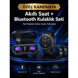 Belle Fusion Mey Ithalat® Yeni Nesil Kampanyası Bluetooth Bağlantılı Akıllı Saat ve Kablosuz Kulaklık Di - Çok Renkli