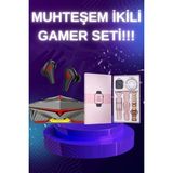 Belle Fusion Mey Ithalat® Yeni Nesil Pembe Dokunmatik Ekran Akıllı Saat ve Kulaklığı Kablosuz Bluetooth K - Çok Renkli
