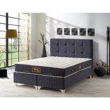 Belletto Çift Kişilik Yatak+Baza + Başlık Takımı - Antrasit - 150 x 200 cm