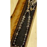 BellevieStore Kişiye Özel Çift Isimli Tesbih -hematit Doğal Taş Tesbih -2 Püsküllü Hediye Tesbih Ahşap Kutuda