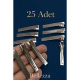 Bellezza Concept 25 Adet 8 cm Metal Toka Klips | Gümüş Renk Saç Tokası - Bellezza