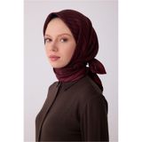 Belli Tivil Saf İpek Eşarp IST 4325 - 51 Bordo Soyut Desen