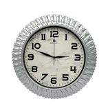 Bellisima BL-1074 Serisi Klasik Kadran Yaprak Desenli Sessiz Akar 30 cm Duvar Saati Gri