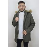 Bellisimo Fistan Store Erkek Hakim Yaka Içi Kürklü Rahat Kalıp Kapüşonlu Kışlık Keten Kabanb - Vizon