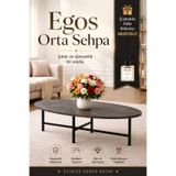 Bellona Egos Modern Orta Sehpa - Mermer Desenli - Gri Salon Sehpası