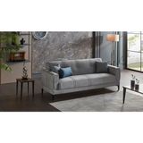 Bellona Ruby S Çekyat Üçlü Koltuk Krem Flok Kumaş Yataklı Modern Tasarım 217 cm Genişlik Orta Sert Oturum