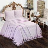 Belloo Home Pembe Bulut Kesme Çift Kişilik Fransız Güpürlü Yatak Örtüsü