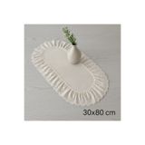 Belomia Home Collection Keten Fisto Fırfır Detaylı Oval Runner (30-80cm)