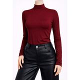 Belpa Kadın Bordo Uzun Kollu Body Tekli - M