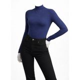 Belpa Kadın Lacivert Uzun Kollu Body Tekli - M