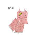 Belpa Sıla Sella Bamboo Kadın Şortlu Pijama Takımı 2– Askılı Dantel Detaylı, Pembe, L