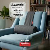 Belrest Bel Boyun Baþ Destek Yastýðý Koltuk Kanepe Ve Araç Ýçin Yýkanabilir Kýlýflý Antrasit