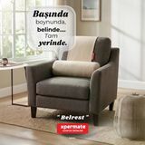 Belrest Bel Boyun Baþ Destek Yastýðý Koltuk Kanepe Ve Araç Ýçin Yýkanabilir Kýlýflý Bej