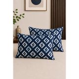 Belsina Home Fermuarlı 2 Li Yastık Kılıfı | Karo Desenli