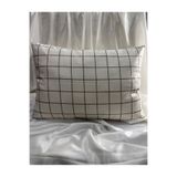 Belsina Home Krem Kare | 2 Adet Fermuarlı 50x70 Cm Yastık Kılıfı