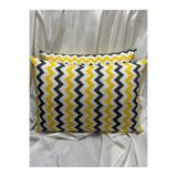 Belsina Home Sarı Zikzak | Fermuarlı | 2 Adet Yastık Kılıfı | 50X70 CM