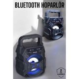 Belsina Taşınabilir Bluetooth Hoparlör LED Işıklı Uzun Pil Ömrü - BLS1005563-9642 - Çok Renkli