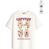 Belya Kids Wear Kız Çocuk Tam Kalıp Bara Tasarım 53 Oversize Tişört - Çok Renkli - 5 - 6 Yaş