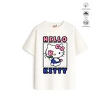 Belya Kids Wear Kız Çocuk Tam Kalıp Hello Tasarım 49 Oversize Tişört