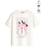 Belya Kids Wear Kız Çocuk Tam Kalıp Hun Tasarım 18 Oversize Tişört - Çok Renkli - 4 - 5 Yaş
