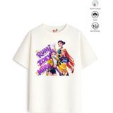 Belya Kids Wear Kız Çocuk Tam Kalıp Hun Tasarım 5 Oversize Tişört - Çok Renkli - 9 - 10 Yaş