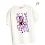 Belya Kids Wear Kız Çocuk Tam Kalıp Hun Tasarım 9 Oversize Tişört - Çok Renkli - 5 - 6 Yaş
