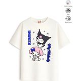 Belya Kids Wear Kız Çocuk Tam Kalıp Kur Melo Tasarım 39 Oversize Tişört - Çok Renkli - 7 - 8 Yaş