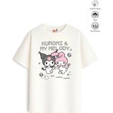 Belya Kids Wear Kız Çocuk Tam Kalıp Kur Melo Tasarım 40 Oversize Tişört - Çok Renkli - 4 - 5 Yaş