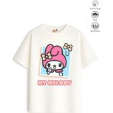 Belya Kids Wear Kız Çocuk Tam Kalıp Mld Tasarım 41 Oversize Tişört - Çok Renkli - 4 - 5 Yaş