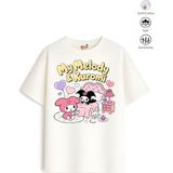 Belya Kids Wear Kız Çocuk Tam Kalıp Mld Tasarım 43 Oversize Tişört - Çok Renkli - 7 - 8 Yaş