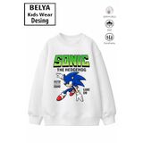 Belya Kids Wear Trend Çocuk Erkek Model Tam Kalıp Oversize Sonic Tasarım 2 İplik Pamuğa Pamuk Kumaş Sweatshirt 39