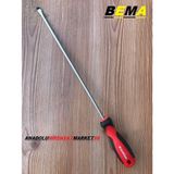 Bema 3*300MM Crv Uzun Ince Uçlu Düz Tornavida Mıknatıs Uçlu 40CM - Kırmızı - 3*300-40CM