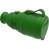 Bemis BV1-1402-2311 1x16A 2P+E 200 250 Watt IP44 Yeşil Monofaze Kauçuk Uzatma Prizi