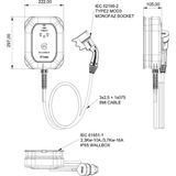 Bemis Charger 2 Type 2 Ev Şarj İstasyonu 3,7-11kW Trifaze 16A 5m Kablolu IP65 RFID-WiFi BEV-1311-0005