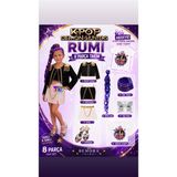Bemora Kids Kpop Rumi Huntrix Rumi Iblis Avcıları Kostüm Etek Ceket Büstiyer Bluz + Kpop Rumi Mor Işıklı Simli Saç+ Mor Saç Tozu + Yüz Taşı + Kpop Topuklu Ayakkabı Doğum Günü Parti Seti - 7 - 8 Yaş - Siyah - Beyaz