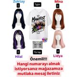 Bemora Kids Manifest Baskılı Tişört + Manifest Peruk Saç + Yüz Taşı 3 Lü Set Doğum Günü Parti - Çok Renkli - 14 - 15 Yaş
