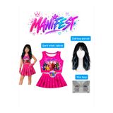 bemora kids manifest pembe etek bluz alt üst 2 li takım şort etek kız çocuk alt üst takım manifest zoktay siyah mavi peruk - yüz taşı seti parti konser doğum günü plaj giyim