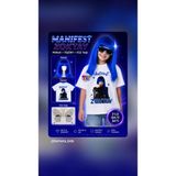 Bemora Kids Manifest Zoktay Kız Çocuk Tişört - Zoktay Mavi Peruk - Yüz Taşı 3 Lü Set - Parti Doğum Günü Konser Seti - 7 - 8 Yaş