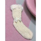Bemp 36-41 Numara Kadın Kaydırmaz Taban Polar Triko Ev Çorabı - 35 - 40 - Acı Kahve - Bej