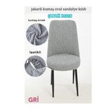 Bemrax Jakarlı, Çubuk Desen Oval Sandalye Kılıfı, Yıkanabilir Sandalye Örtüsü