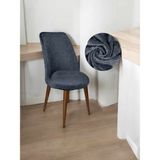 Bemrax Oval Kadife Sandalye Kılıfı - 50 x 50 cm - Antrasit